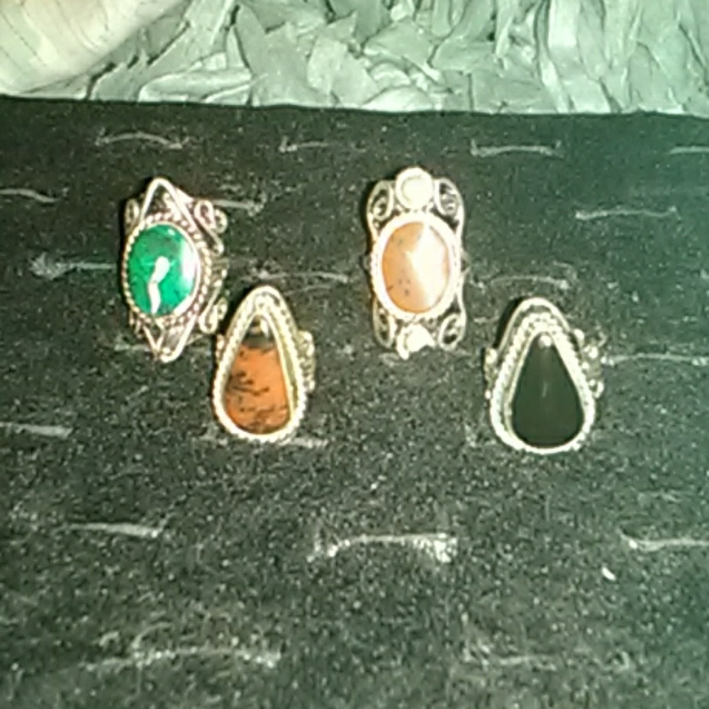 Peruvian Silver Stone Rings - Picture 5 of 5